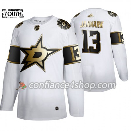 Adidas Maillot de Hockey Dallas Stars Mattias Janmark 13 Adidas 2019-20 Golden Edition Blanc Authentic - Enfant
